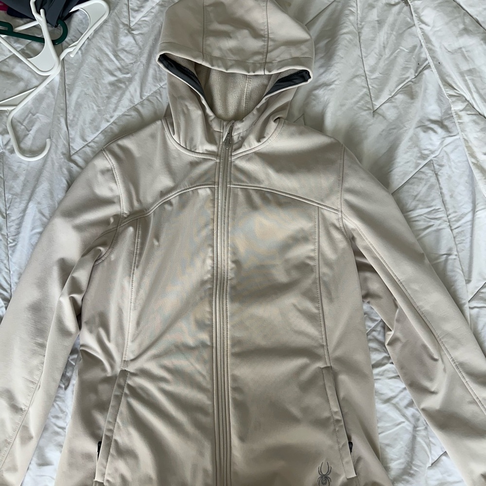 Spyder Women's Hooded Softshell Jacket in Light Beige